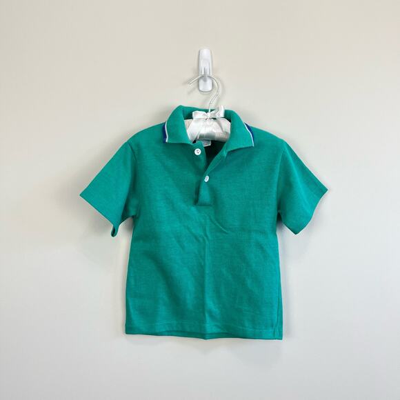 Vintage Alcone Green Polo Shirt 4T USA - Picture 1 of 7